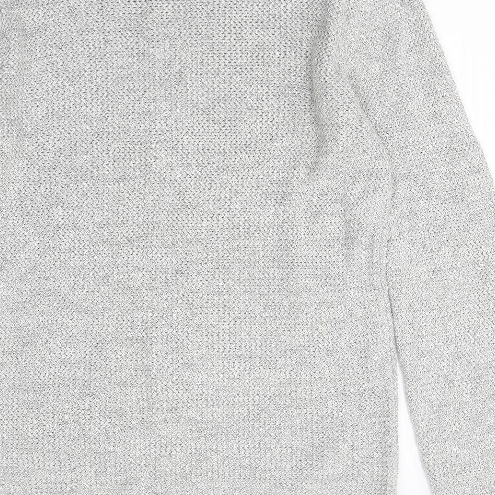 NEXT Mens Grey Round Neck Polyester Pullover Jumper Size M