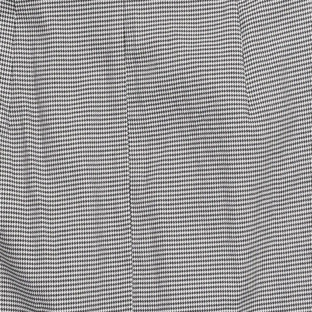 Preworn Womens Black Check Polyester Straight & Pencil Skirt Size 10 Zip