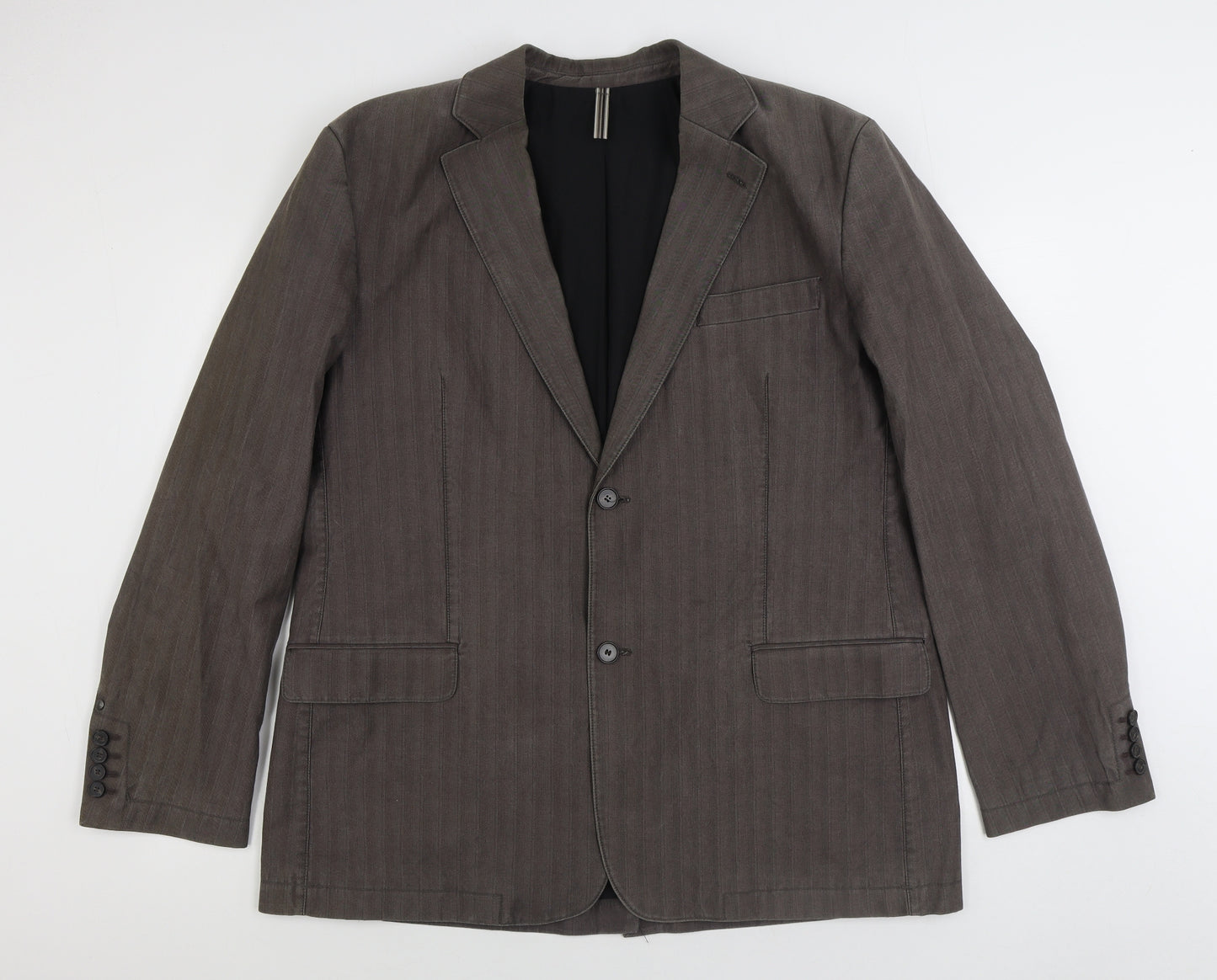Preworn Mens Brown Polyester Jacket Suit Jacket Size 44
