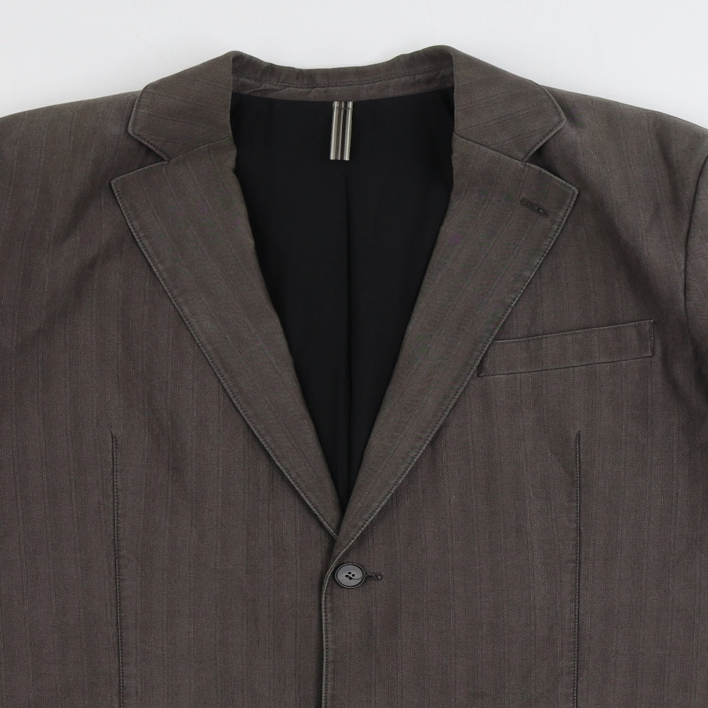 Preworn Mens Brown Polyester Jacket Suit Jacket Size 44