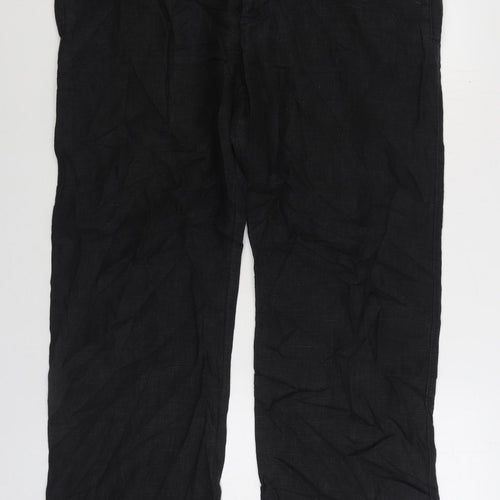French Connection Womens Black Cotton Trousers Size 36 in L32 in Regular Zip