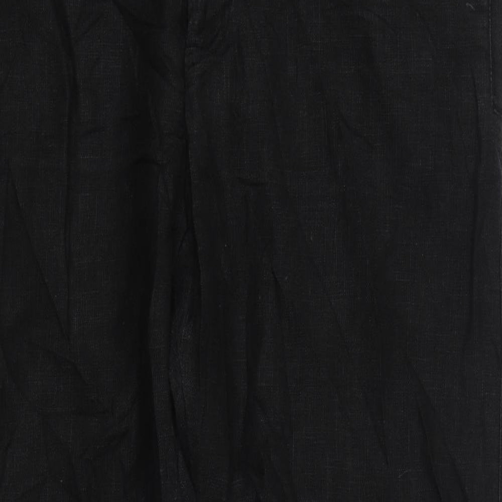 French Connection Womens Black Cotton Trousers Size 36 in L32 in Regular Zip