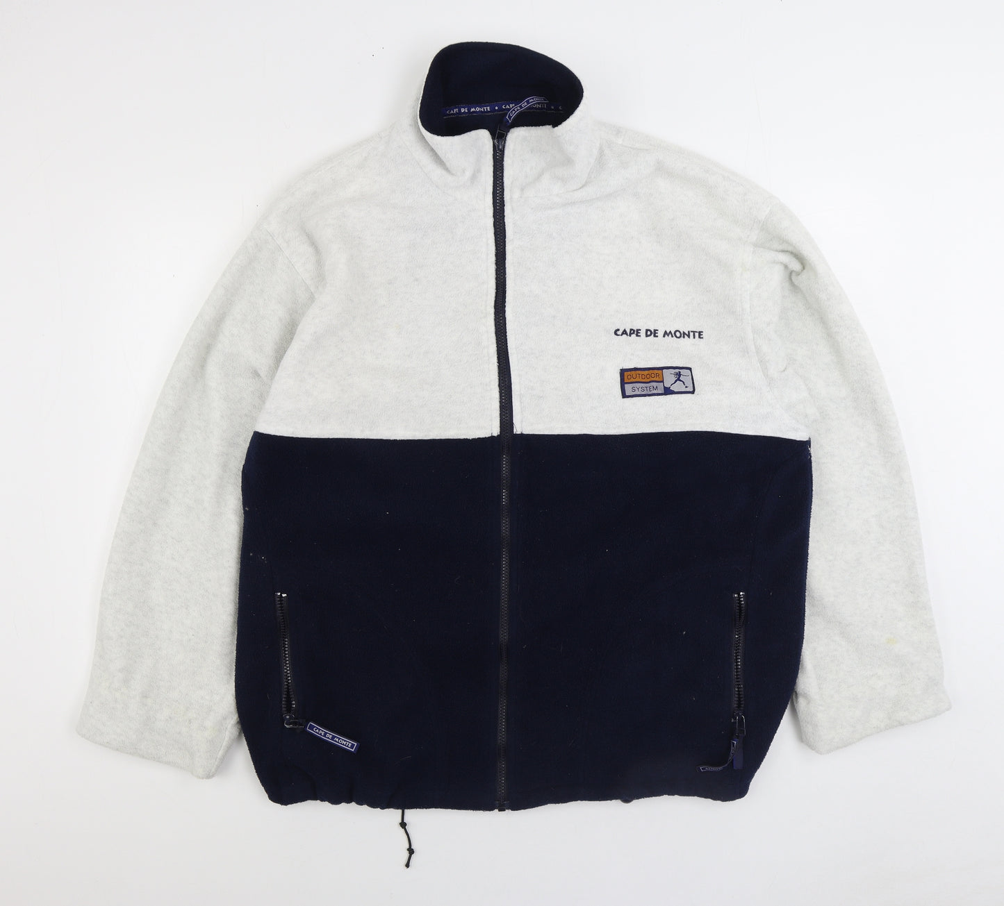 Cape De Monte Mens White Jacket Size L Zip - Colourblock