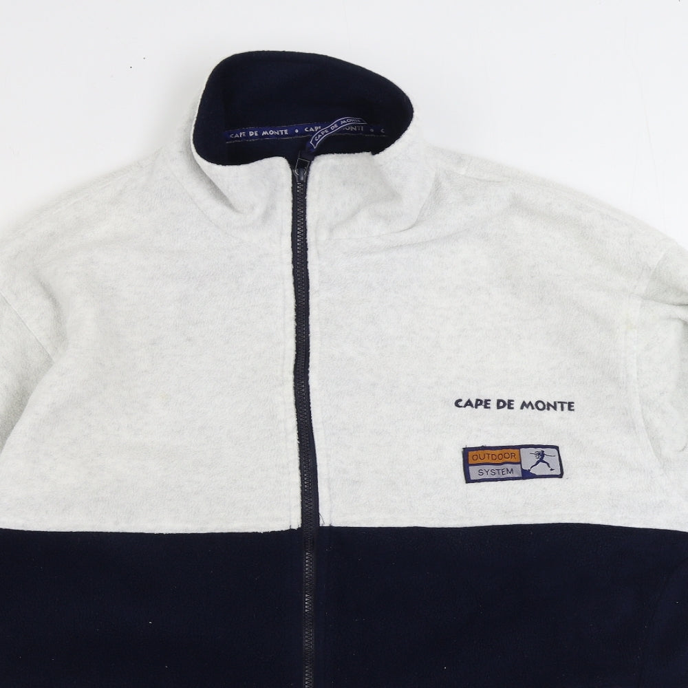 Cape De Monte Mens White Jacket Size L Zip - Colourblock