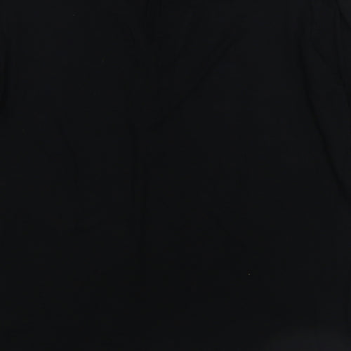 Cable & Gauge Womens Black Viscose Basic Blouse Size M Round Neck