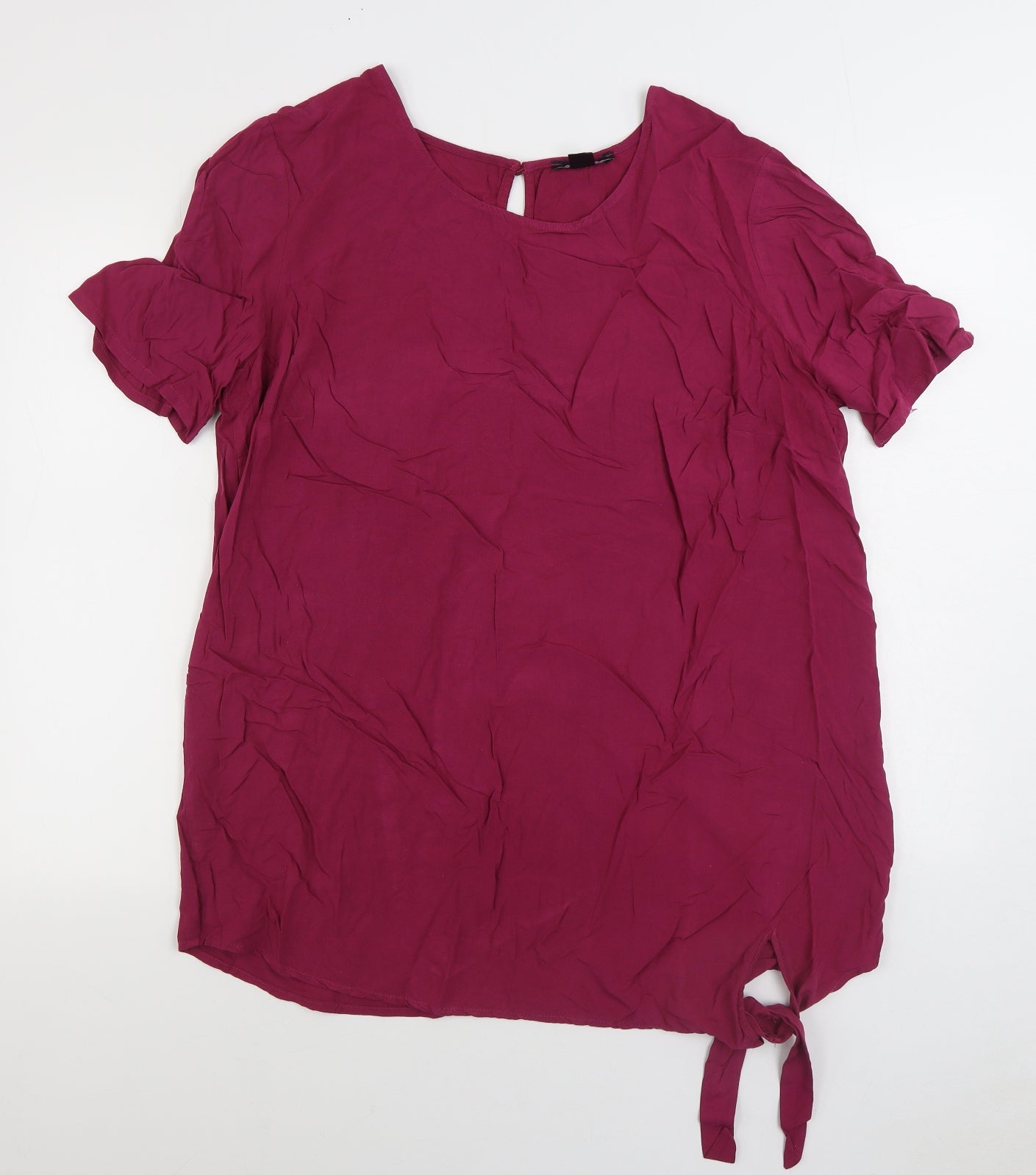 Asmara Womens Pink Viscose Basic Blouse Size 22 Round Neck