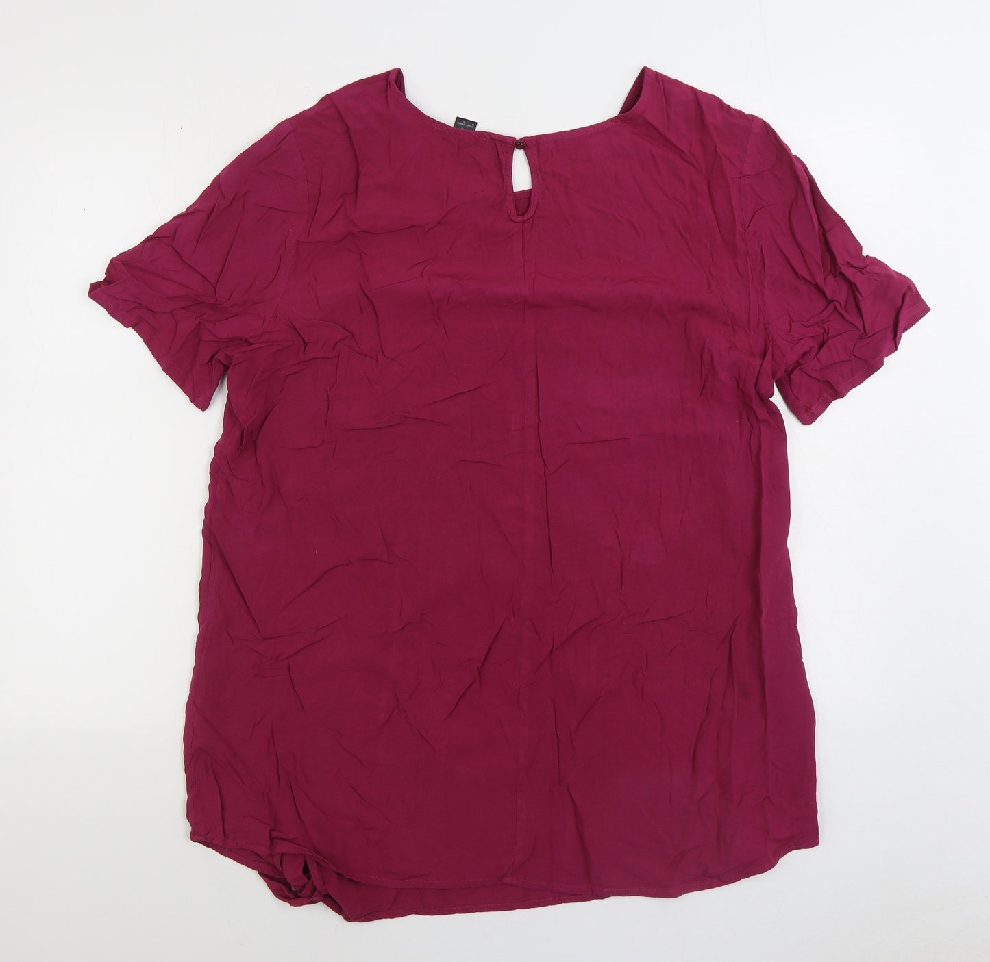 Asmara Womens Pink Viscose Basic Blouse Size 22 Round Neck