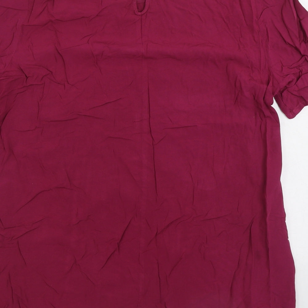 Asmara Womens Pink Viscose Basic Blouse Size 22 Round Neck