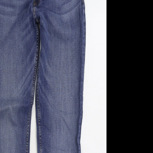 Stock & Hank Mens Blue Cotton Straight Jeans Size 32 in L34 in Slim Zip