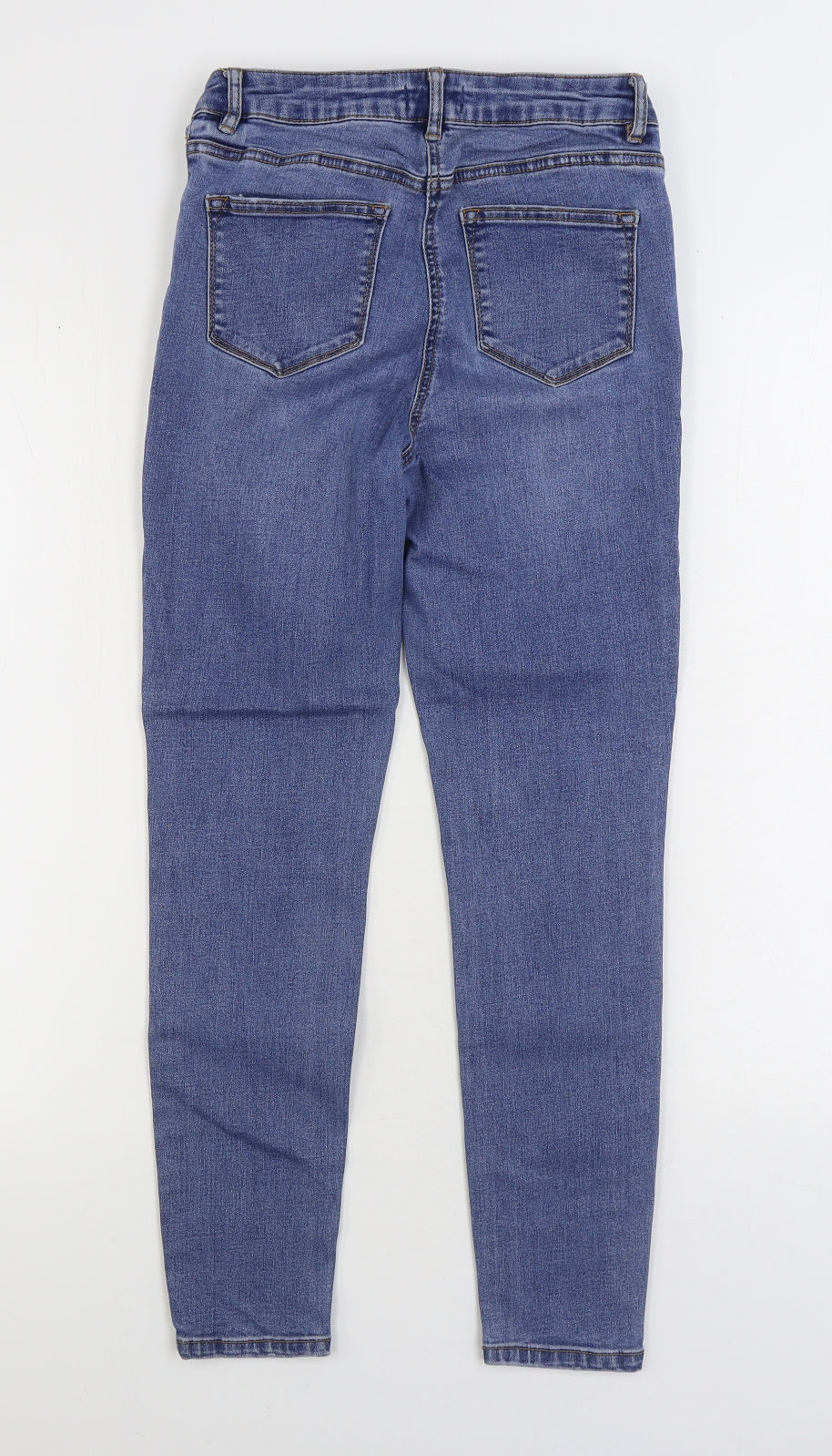 Matalan Womens Blue Cotton Skinny Jeans Size 10 L25 in Regular Button