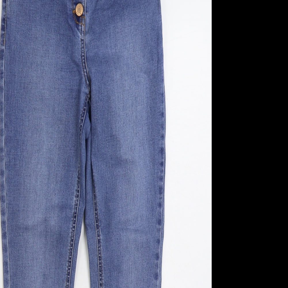 Matalan Womens Blue Cotton Skinny Jeans Size 10 L25 in Regular Button