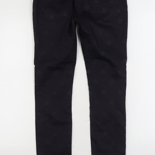 South Womens Black Polka Dot Cotton Straight Jeans Size 10 L29 in Regular Zip