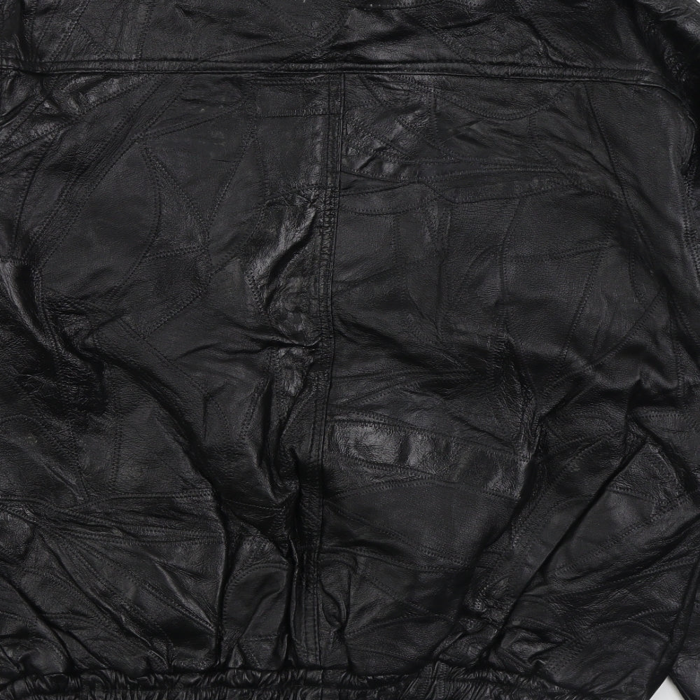 Preworn Mens Black Biker Jacket Size XL Zip