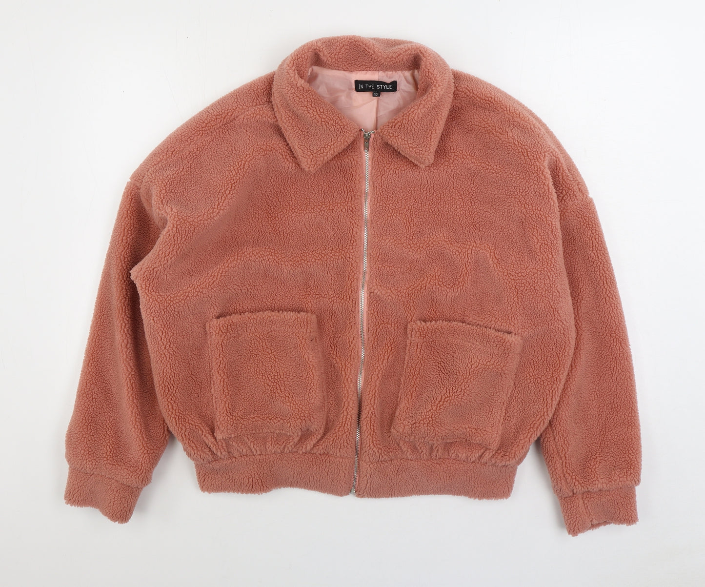 In the Style Womens Pink Jacket Size 10 Zip