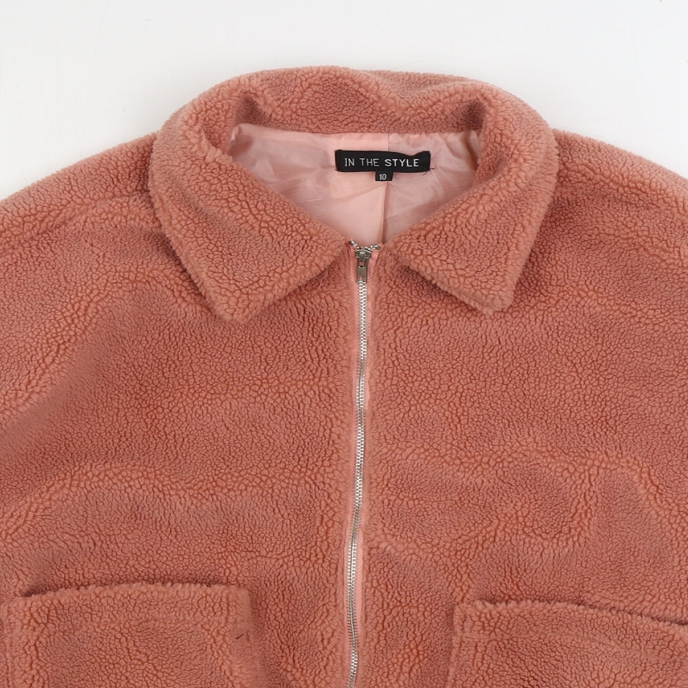In the Style Womens Pink Jacket Size 10 Zip