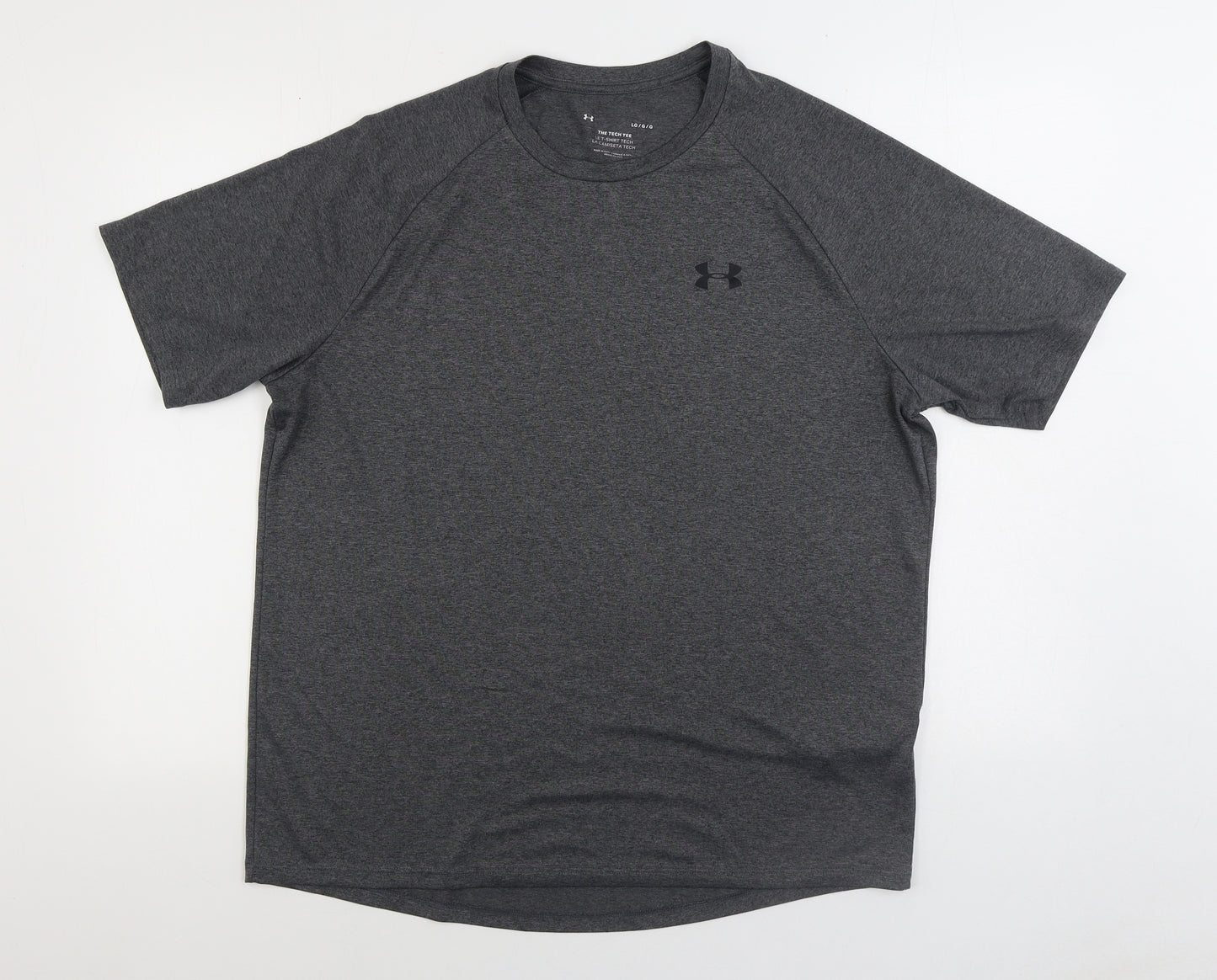 Under armour Mens Grey Polyester T-Shirt Size L Round Neck
