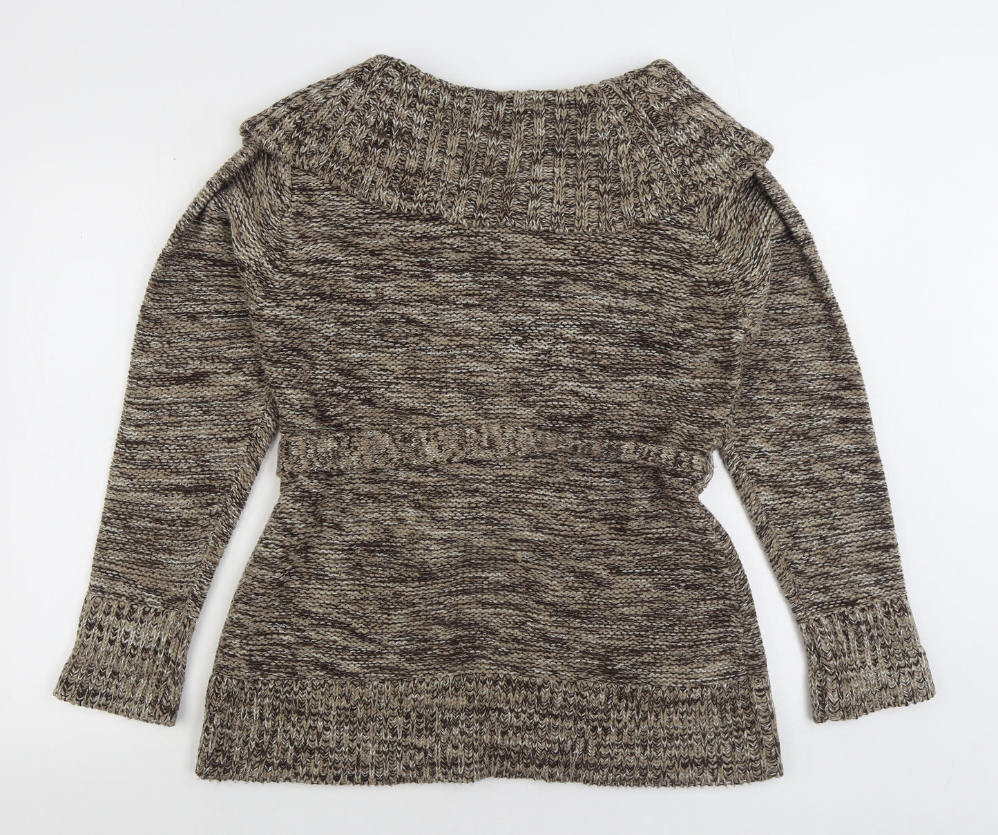 E-vie Womens Brown Roll Neck Acrylic Pullover Jumper Size 18
