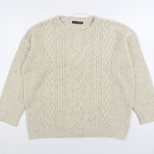 Atmosphere Womens Ivory Round Neck Acrylic Pullover Jumper Size 12