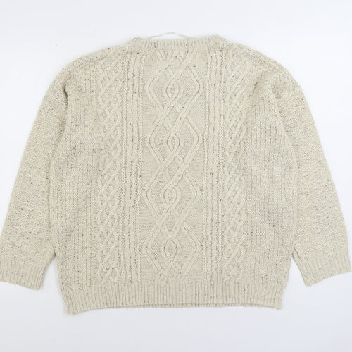 Atmosphere Womens Ivory Round Neck Acrylic Pullover Jumper Size 12