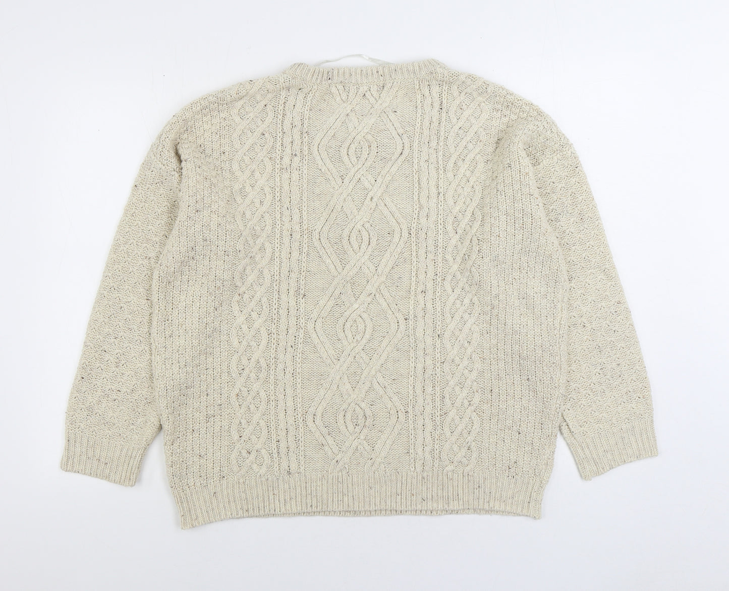 Atmosphere Womens Ivory Round Neck Acrylic Pullover Jumper Size 12