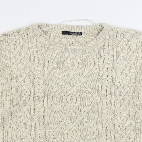 Atmosphere Womens Ivory Round Neck Acrylic Pullover Jumper Size 12