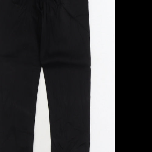 Marks and Spencer Womens Black Cotton Straight Jeans Size 8 L24 in Regular Zip