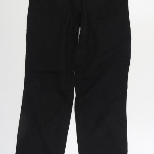 Easy Womens Black Cotton Straight Jeans Size 28 in L28 in Regular Zip