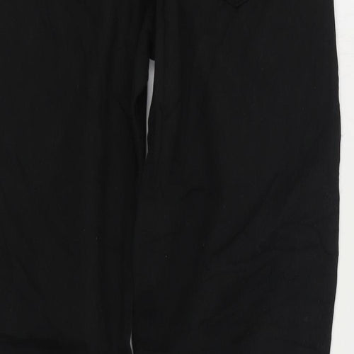 Easy Womens Black Cotton Straight Jeans Size 28 in L28 in Regular Zip