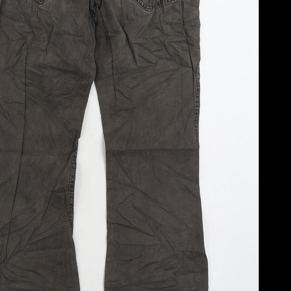 North Coast Mens Grey Cotton Trousers Size 34 in L31 in Regular Zip