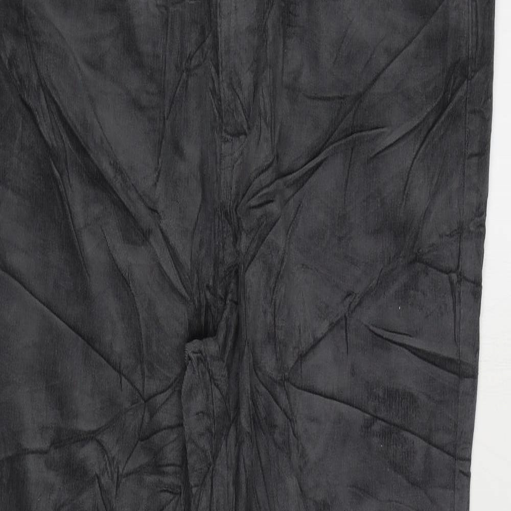 Marks and Spencer Womens Grey Cotton Trousers Size 16 L27 in Regular Zip