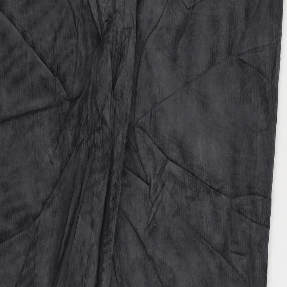Marks and Spencer Womens Grey Cotton Trousers Size 16 L27 in Regular Zip