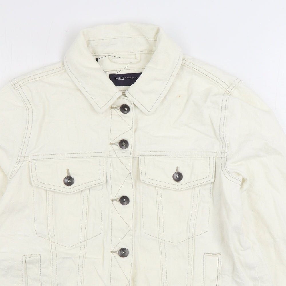 Marks and Spencer Womens White Jacket Size 10 Button