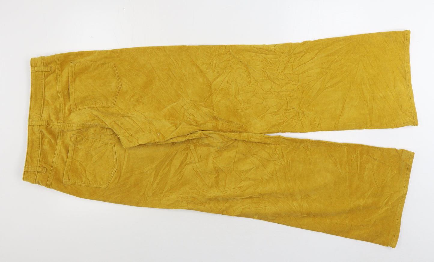 Yessica Womens Yellow Cotton Trousers Size 8 L32 in Regular Zip