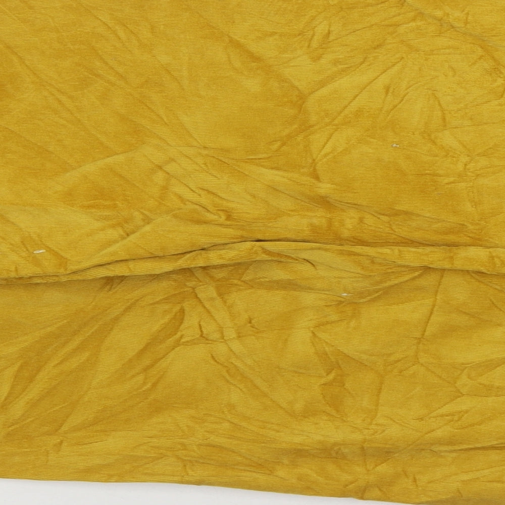 Yessica Womens Yellow Cotton Trousers Size 8 L32 in Regular Zip