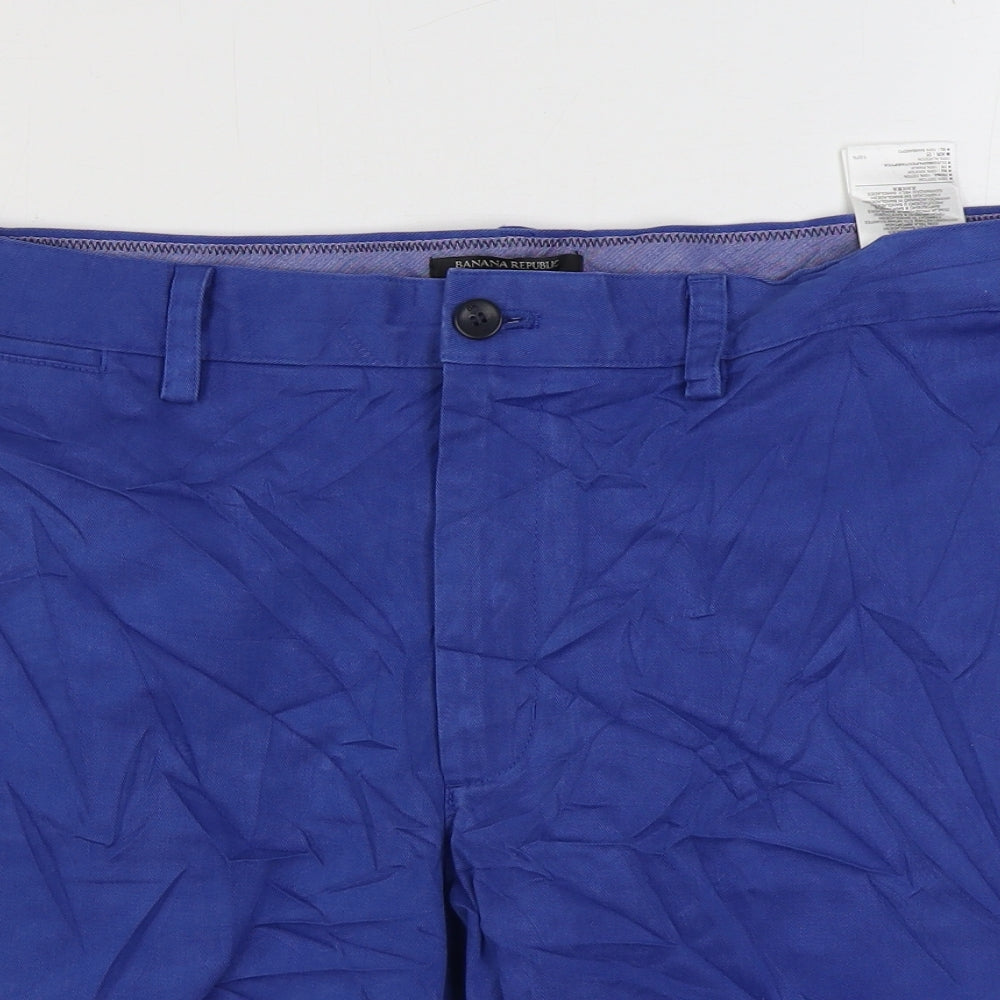 Banana Republic Mens Blue Cotton Bermuda Shorts Size 36 in Regular Zip