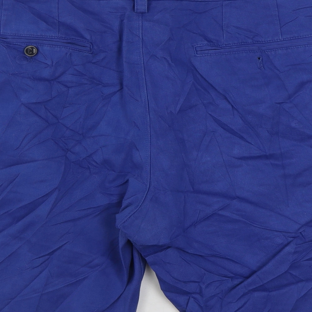 Banana Republic Mens Blue Cotton Bermuda Shorts Size 36 in Regular Zip