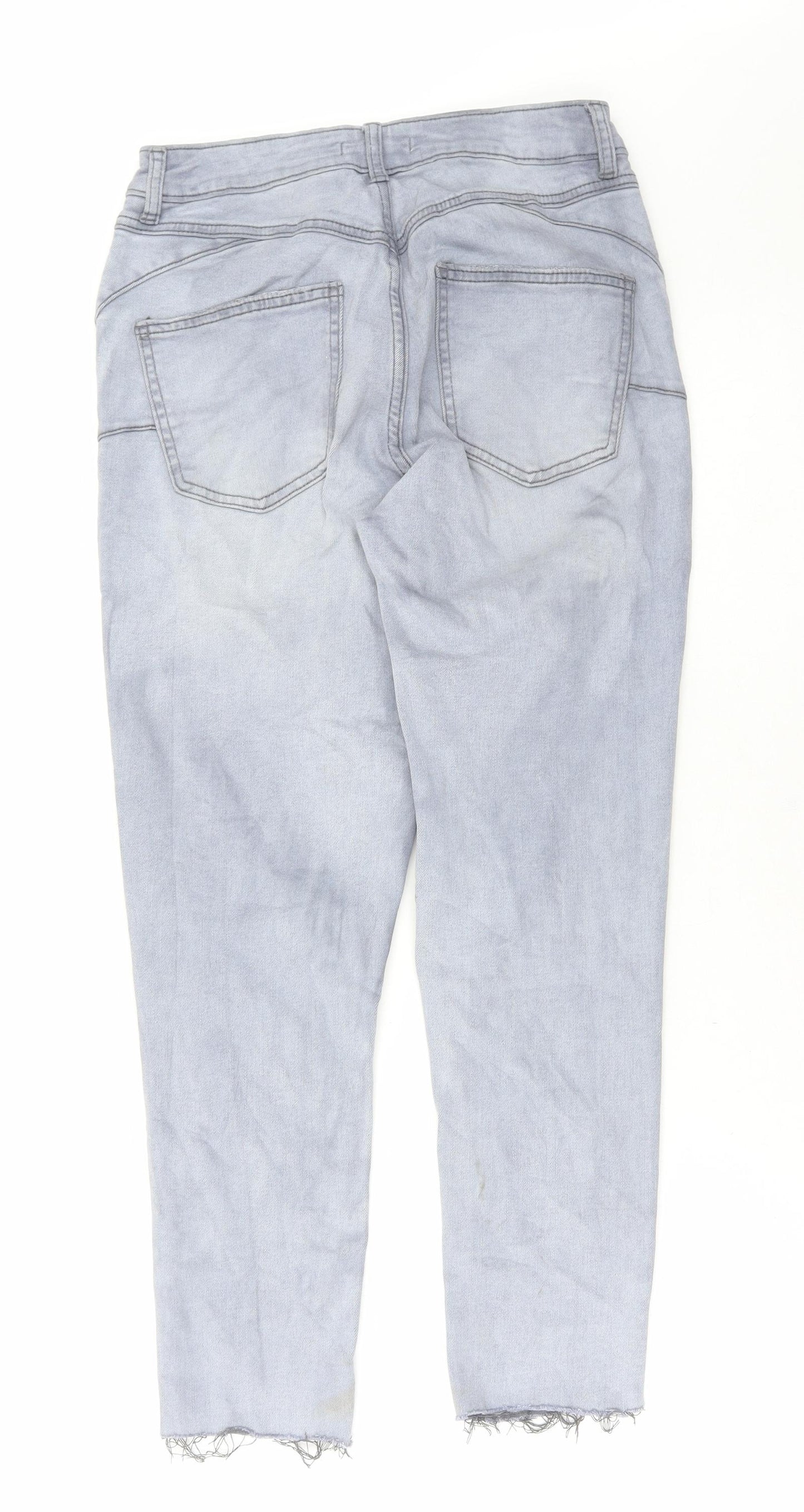 Primark Womens Grey Cotton Skinny Jeans Size 14 L26 in Regular Button
