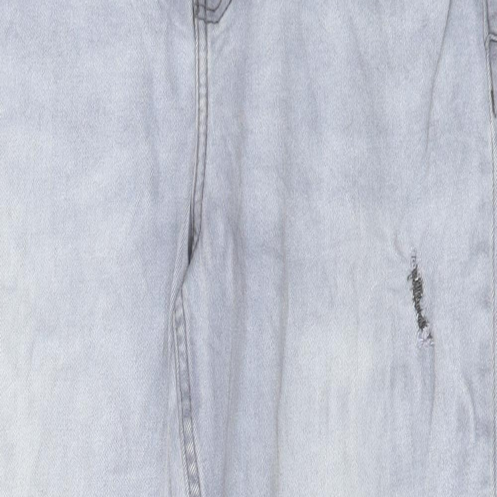 Primark Womens Grey Cotton Skinny Jeans Size 14 L26 in Regular Button