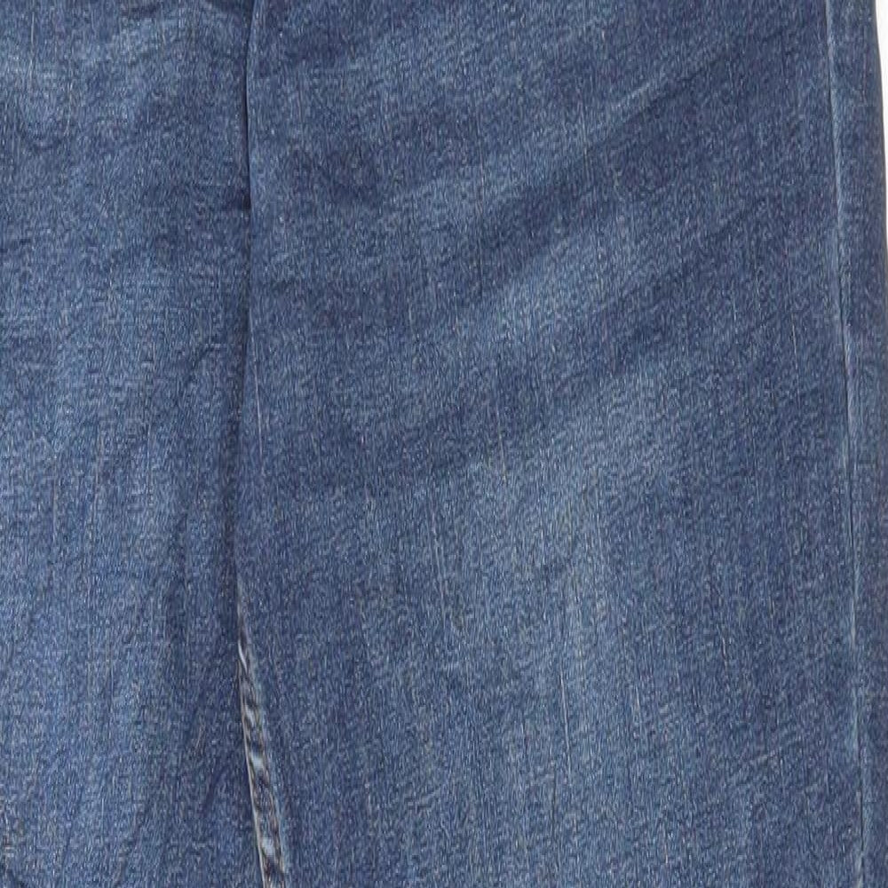 Fat Face Womens Blue Cotton Skinny Jeans Size 12 L27 in Regular Button