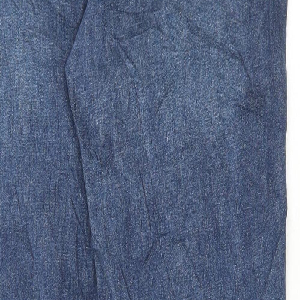 Fat Face Womens Blue Cotton Skinny Jeans Size 12 L27 in Regular Button