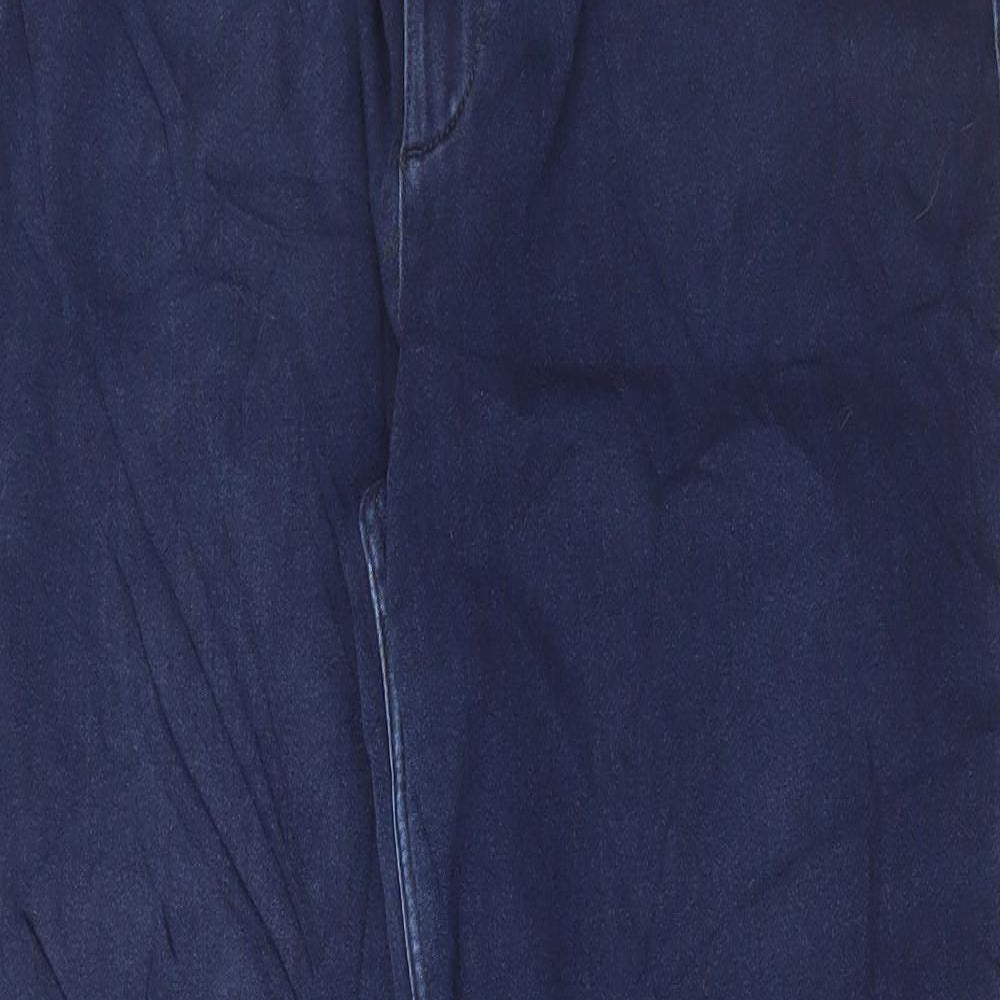 NEXT Womens Blue Cotton Straight Jeans Size 16 L28 in Regular Button