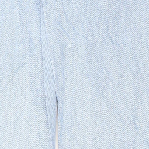 Denim & Co. Womens Blue Cotton Straight Jeans Size 8 L31.5 in Regular Button