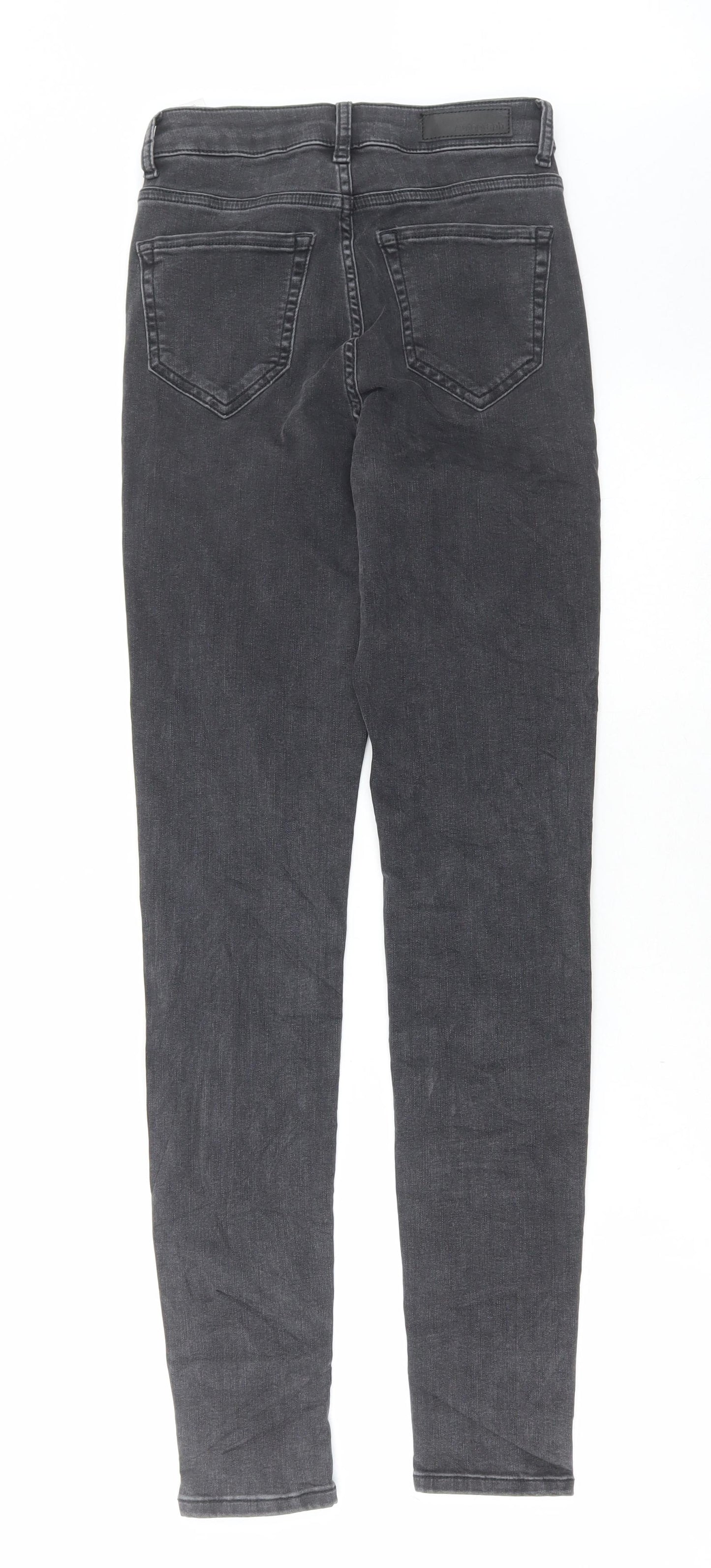 Marks and Spencer Womens Grey Cotton Skinny Jeans Size 6 L32 in Regular Button