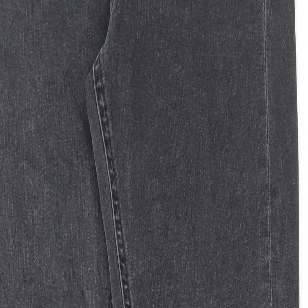 Marks and Spencer Womens Grey Cotton Skinny Jeans Size 6 L32 in Regular Button