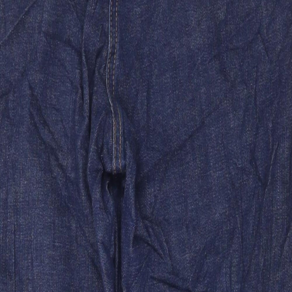 NEXT Womens Blue Cotton Cropped Jeans Size 18 L24 in Regular Hook & Eye