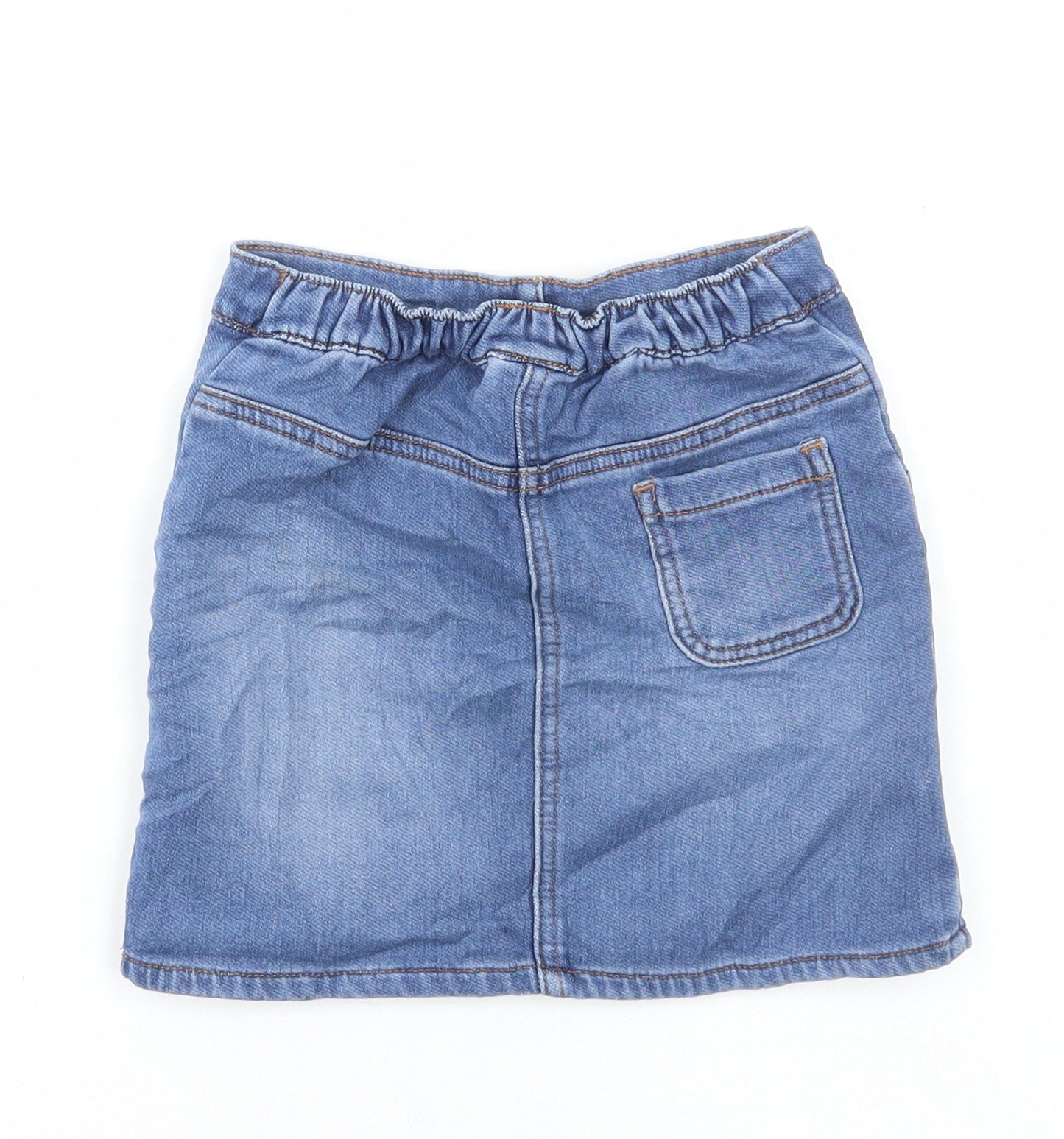 NEXT Girls Blue Cotton A-Line Skirt Size 4-5 Years Regular Pull On