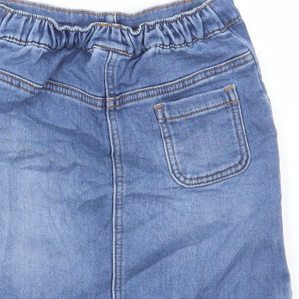 NEXT Girls Blue Cotton A-Line Skirt Size 4-5 Years Regular Pull On