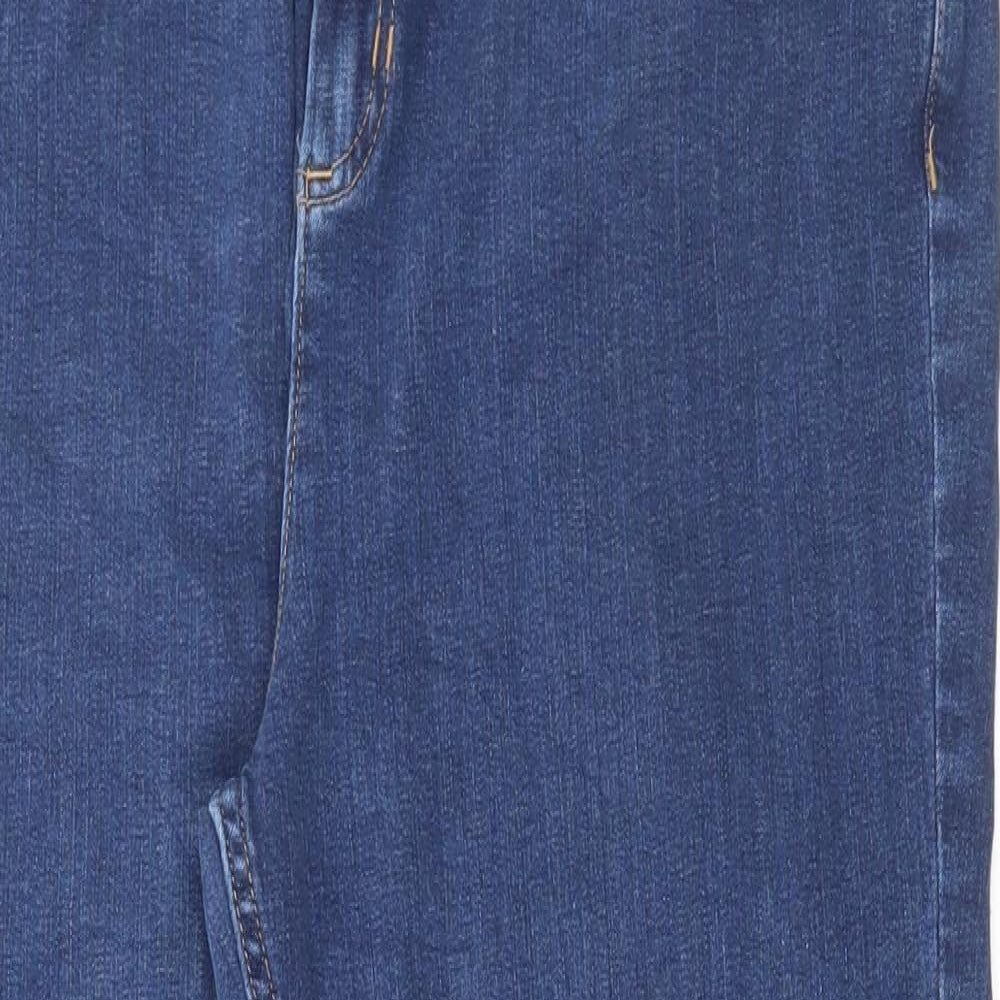 Marks and Spencer Womens Blue Cotton Skinny Jeans Size 18 L27 in Regular Button