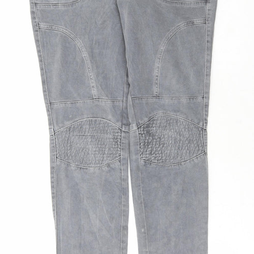 Preworn Womens Grey Cotton Skinny Jeans Size 10 L33 in Regular Button