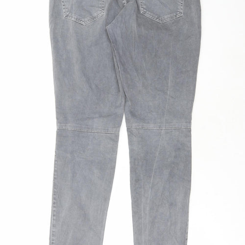 Preworn Womens Grey Cotton Skinny Jeans Size 10 L33 in Regular Button